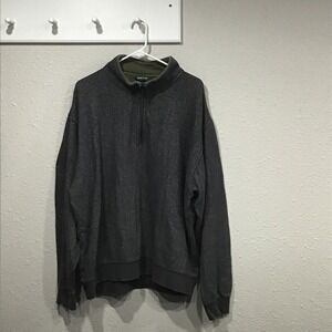Orvis Men's XXL 1/4 Zip Pullover Sweatshirt Sweater Gray Preppy Outdoor Grandpa